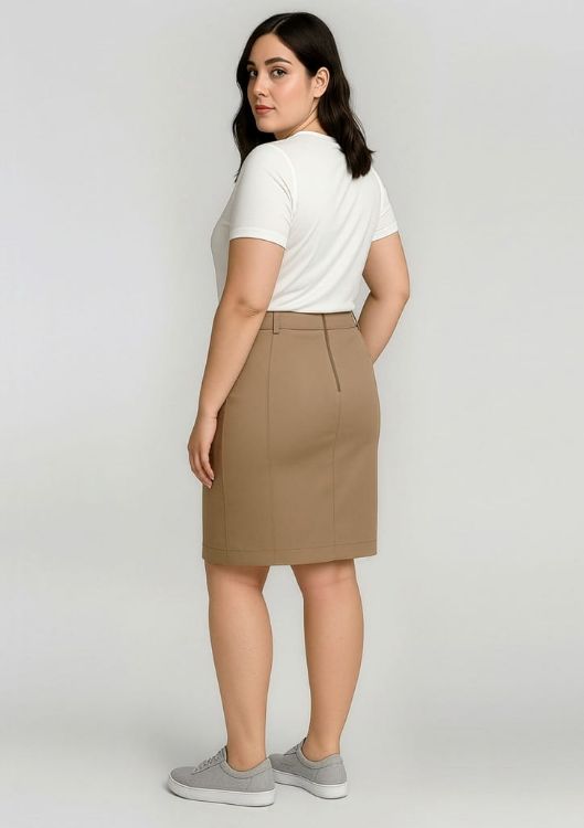 Picture of Traveller Womens Mid Waist Stretch Chino Skirt