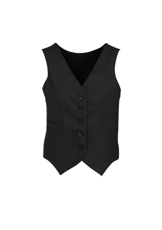 Picture of Comfort Wool Stretch Womens Peaked Vest with Knitted Back