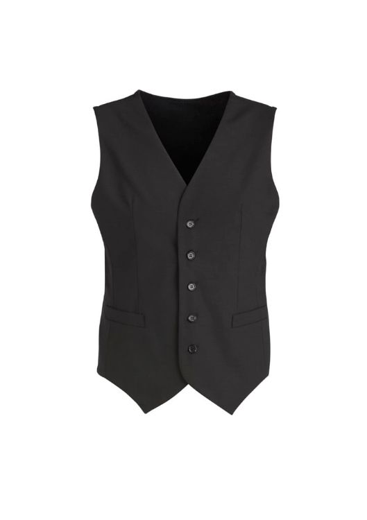 Picture of Comfort Wool Stretch Mens Peaked Vest with Knitted Back