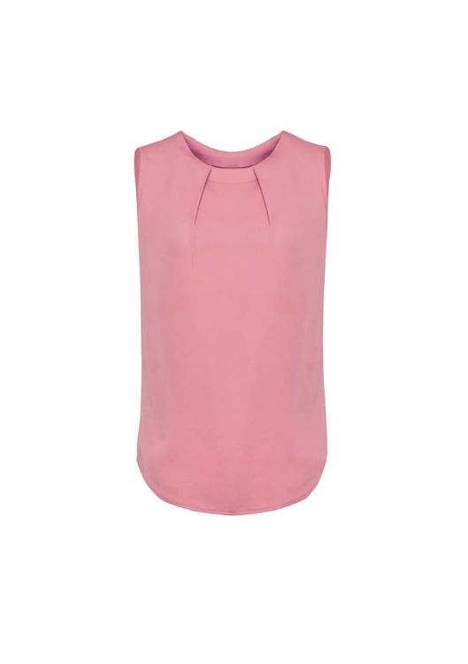 Picture of Estelle Womens Sleeveless Pleat Detail Blouse