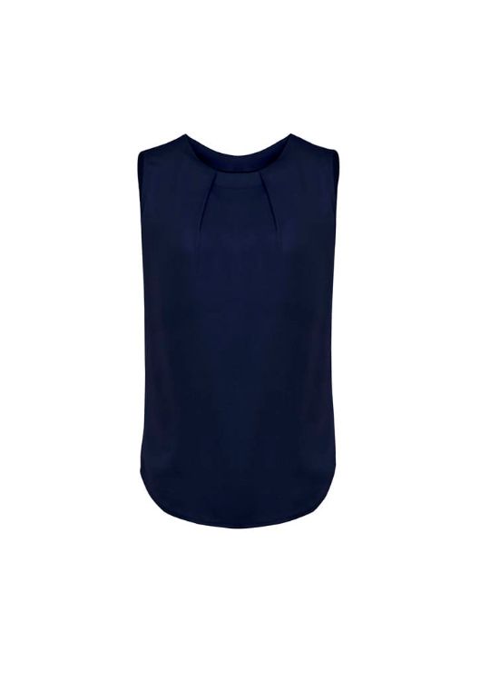 Picture of Estelle Womens Sleeveless Pleat Detail Blouse