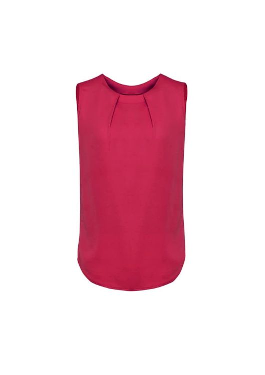 Picture of Estelle Womens Sleeveless Pleat Detail Blouse