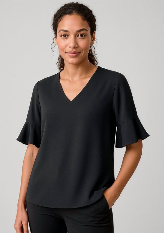 Picture of Aria Womens Fluted Sleeve Blouse