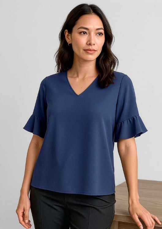 Picture of Aria Womens Fluted Sleeve Blouse