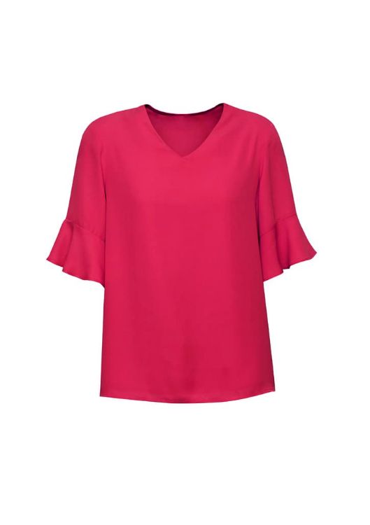 Picture of Aria Womens Fluted Sleeve Blouse