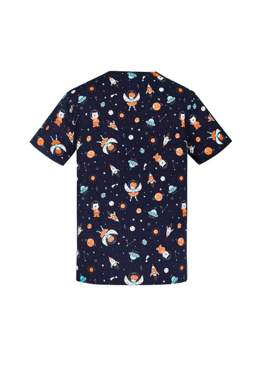 Picture of Printed Mens Space Party Scrub Top