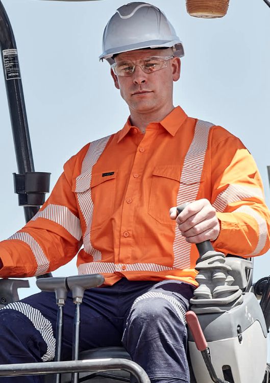 Picture of Mens Hi Vis X Back NSW Rail Shirt - Segmented Tape