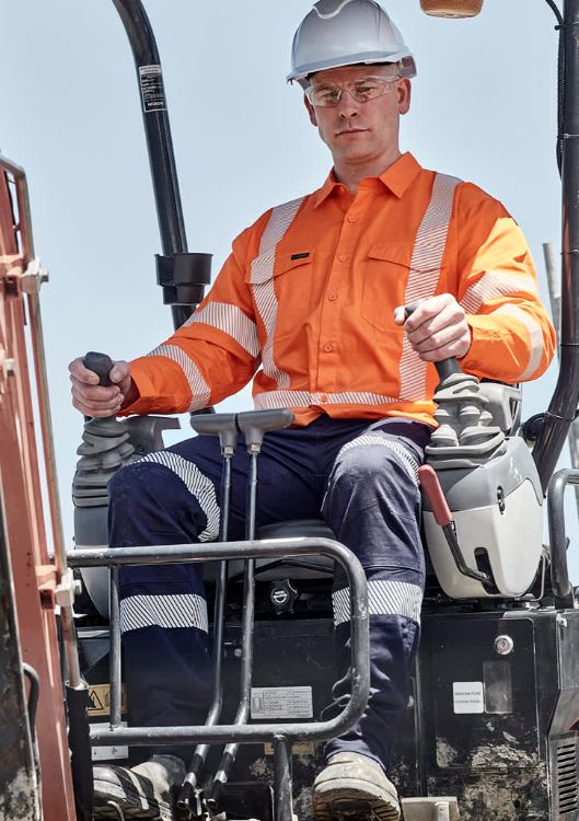 Picture of Mens Hi Vis X Back NSW Rail Shirt - Segmented Tape