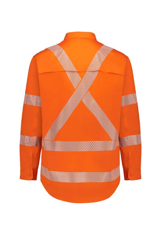 Picture of Mens Hi Vis X Back NSW Rail Shirt - Segmented Tape