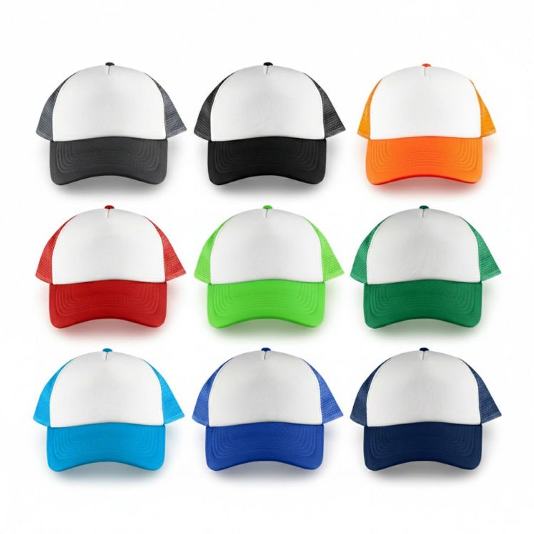 Picture of White Front 5 Panel Trucker Mesh Cap