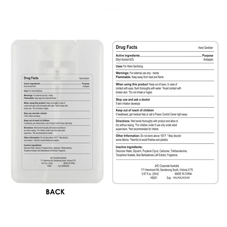 Picture of 20ml Hand Sanitiser Spray Card
