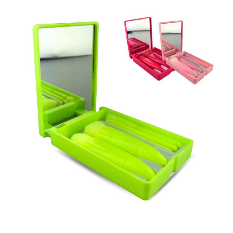 Picture of 5 Brushes with a Plastic Mirror Box