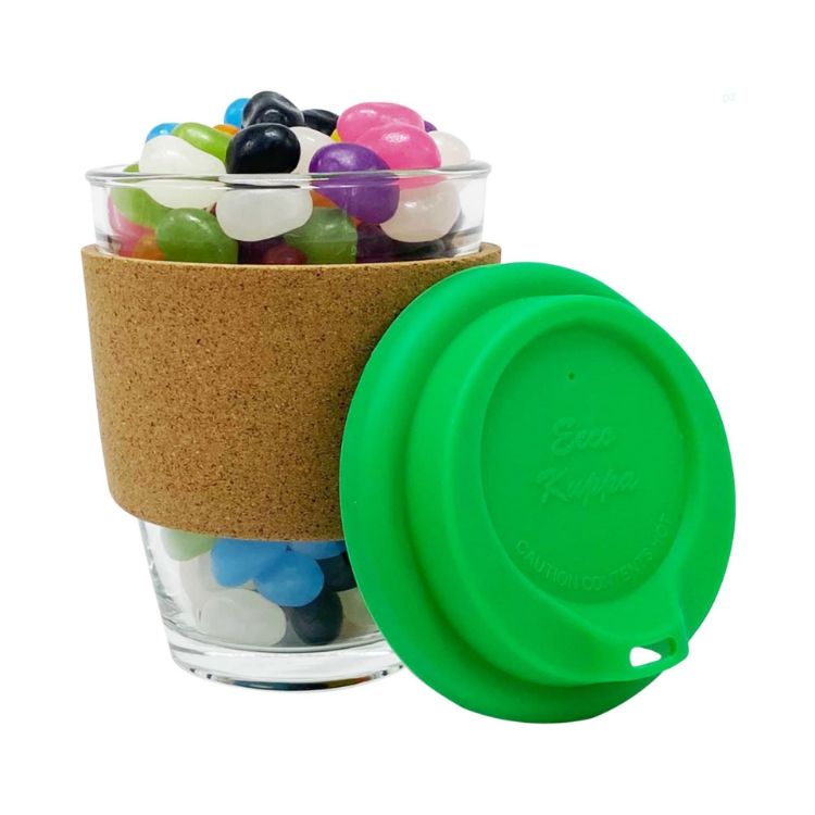 Picture of Jelly Bean In Cork Band Glass Coffee Cup
