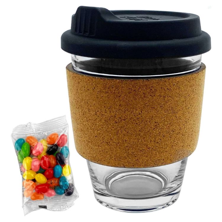 Picture of Jelly Bean In Cork Band Glass Coffee Cup