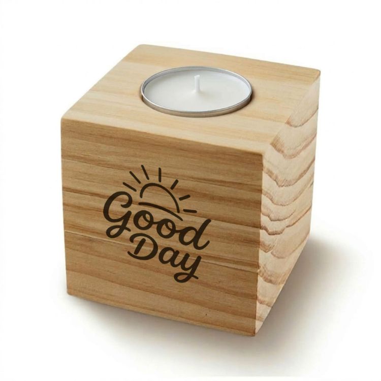 Picture of Wood Cube Candle