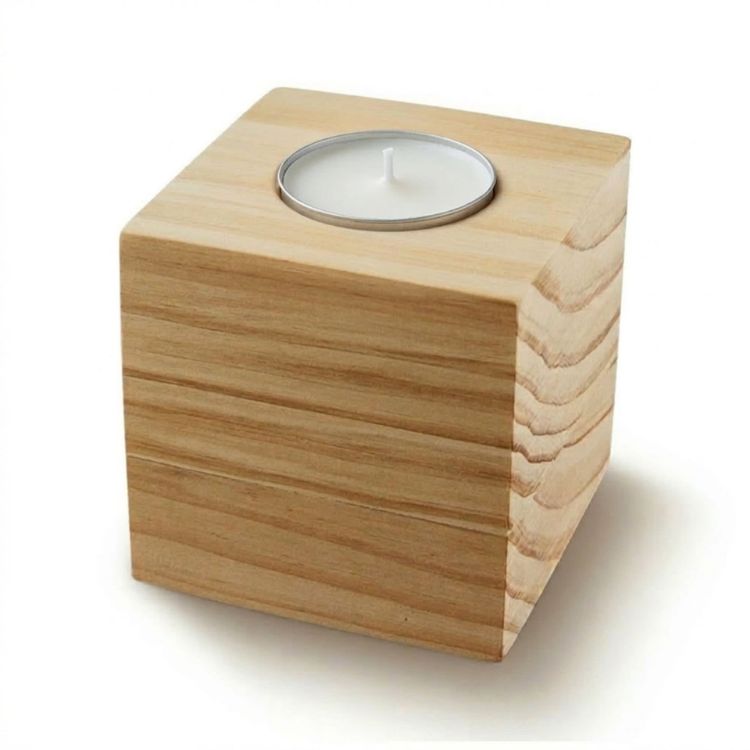 Picture of Wood Cube Candle