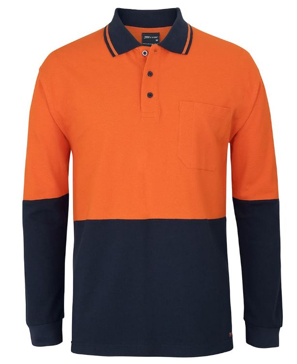 Picture of JB's Hv L/S Cotton Pique Trad Polo