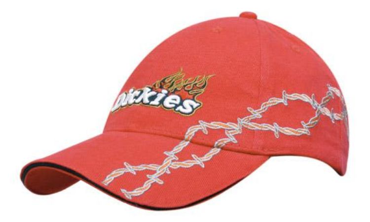 Picture of Brushed Heavy Cotton with Sandwich Barbed-Wire Embroidery