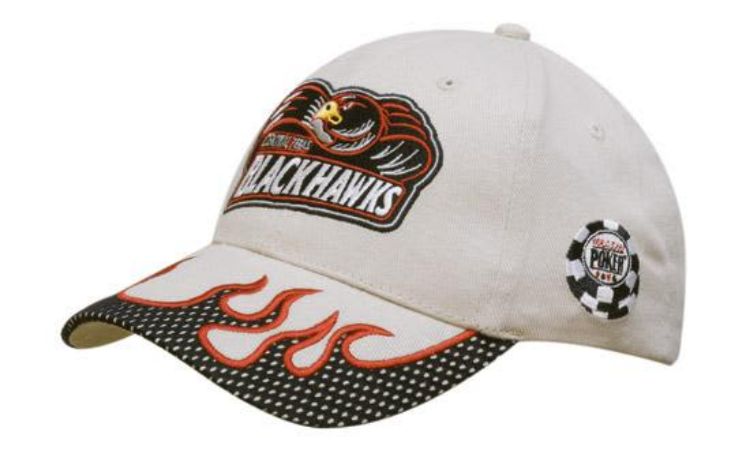 Picture of Brushed Heavy Cotton with Mesh Peak Trim & Flame Embroidery