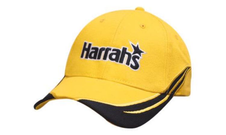 Picture of Brushed Heavy Cotton with Peak & Crown Inserts with Embroidered Trim
