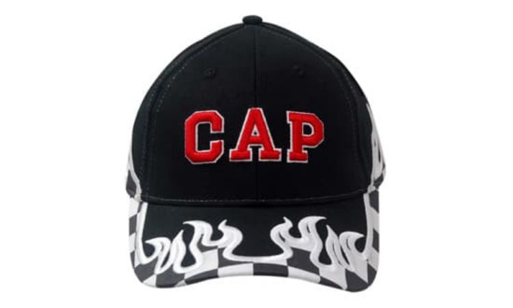 Picture of Brushed Heavy Cotton with Printed Checks/Flame Embroidery on Crown & Peak