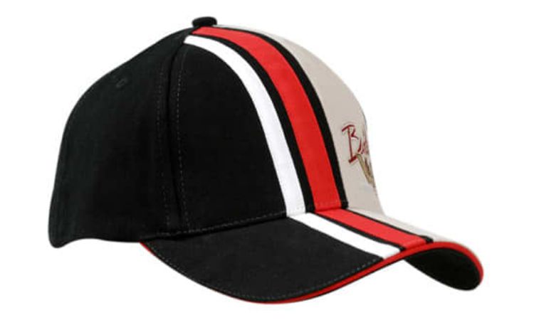 Picture of Brushed Heavy Cotton with Stripes on Crown & Peak with Sandwich Trim