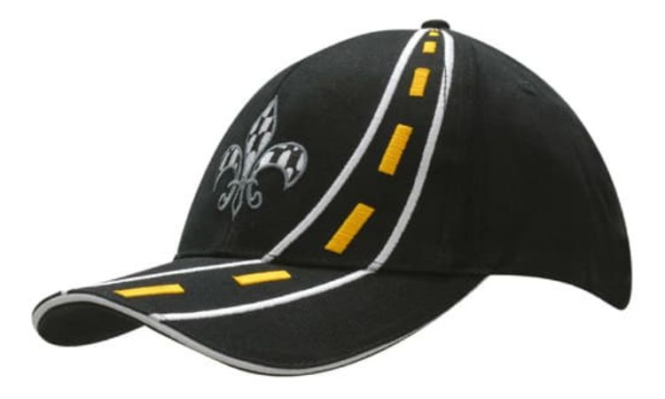 Picture of Brushed Heavy Cotton with Road Embroidery on Crown & Peak with Sandwich Trim