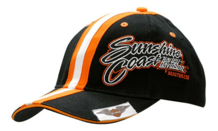 Picture of Brushed Heavy Cotton with Sandwich Trim & Fabric Stripes on Crown & Peak
