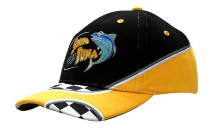 Picture of Brushed Heavy Cotton with Embroidery on Crown/Peak & Printed Checks on Peak