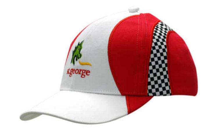 Picture of Brushed Heavy Cotton with Print Checks Inserts and Embriodery on Crown  & Peak
