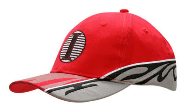 Picture of Brushed Heavy Cotton with Inserts/Embroidery on Crown/Peak & Print Design on Peak