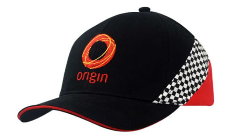 Picture of Brushed Heavy Cotton with Sandwich Trim & Printed Check Insert on Crown