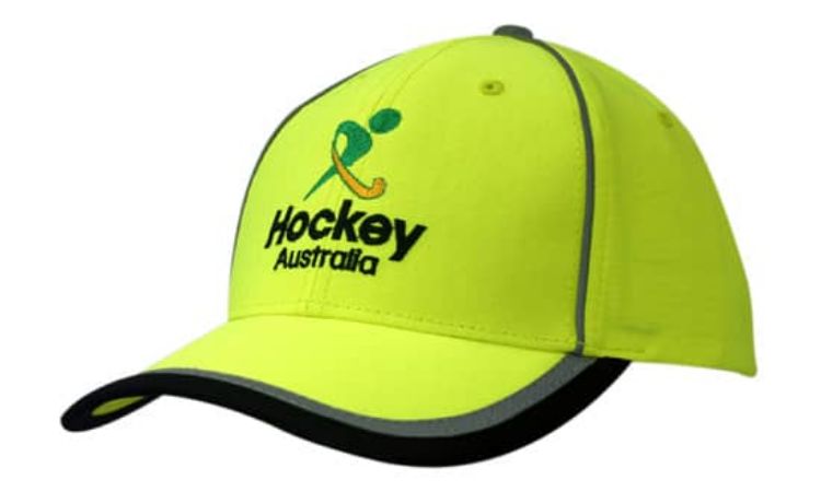 Picture of Luminescent Safety Cap with Reflective Piping/Stripes on Crown & Peak