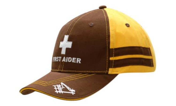 Picture of Brushed Heavy Cotton with Sandwich Trim & Stripes on Crown, Contrast Stitching on Peak