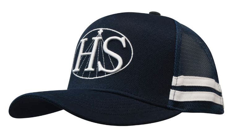 Picture of American Premium Twill/Mesh Deep Fit Trucker with Stripes