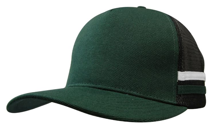 Picture of American Premium Twill/Mesh Deep Fit Trucker with Stripes
