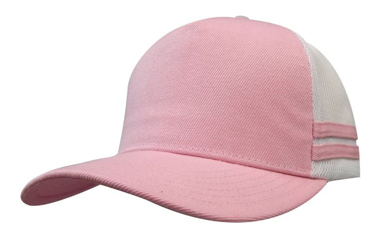 Picture of American Premium Twill/Mesh Deep Fit Trucker with Stripes