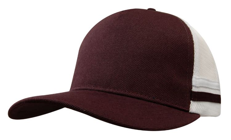 Picture of American Premium Twill/Mesh Deep Fit Trucker with Stripes