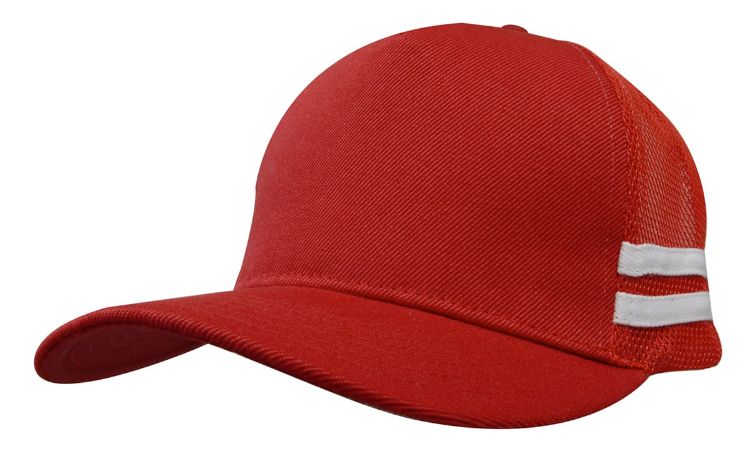 Picture of American Premium Twill/Mesh Deep Fit Trucker with Stripes