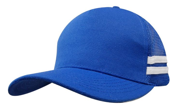 Picture of American Premium Twill/Mesh Deep Fit Trucker with Stripes