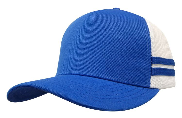 Picture of American Premium Twill/Mesh Deep Fit Trucker with Stripes