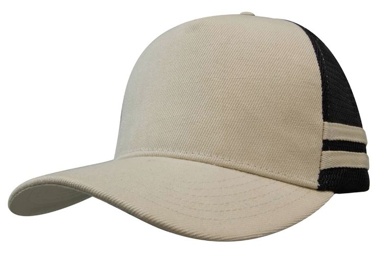Picture of American Premium Twill/Mesh Deep Fit Trucker with Stripes