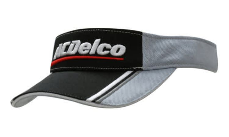 Picture of Mesh Knit Visor with Fabric Inserts and Embroidery on Peak