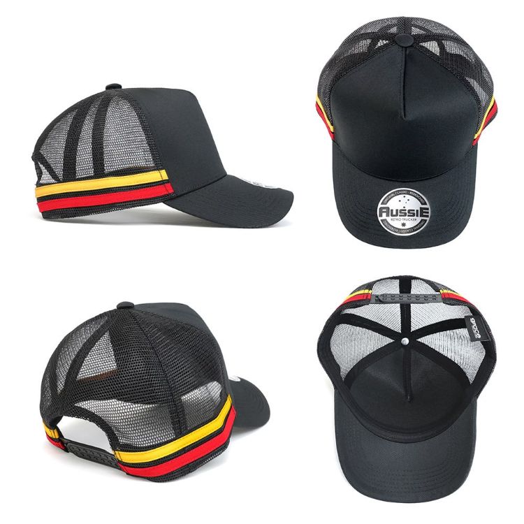 Picture of - A-Frame Striped Trucker Cap
