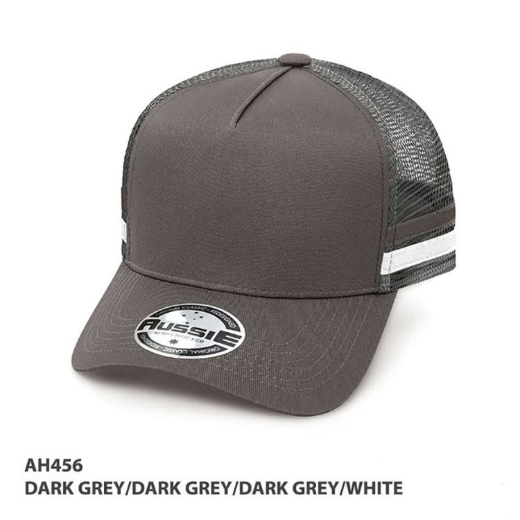 Picture of - A-Frame Striped Trucker Cap
