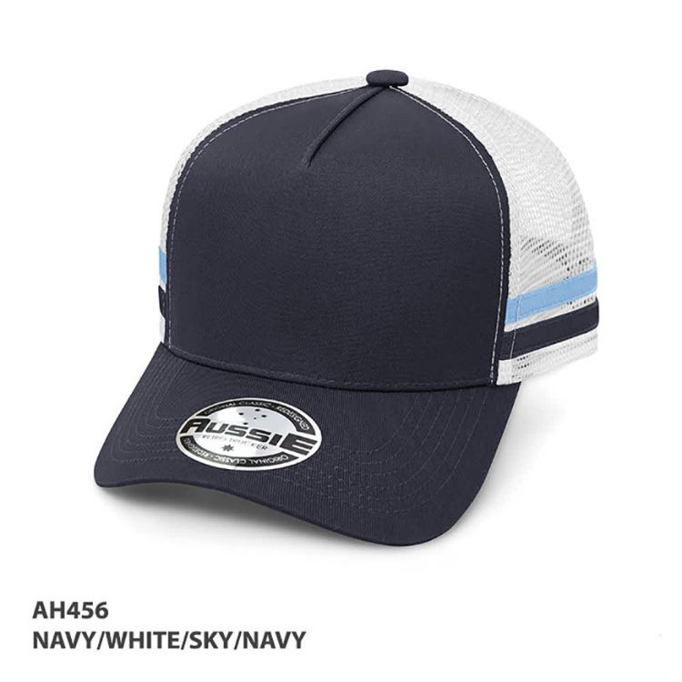 Picture of - A-Frame Striped Trucker Cap