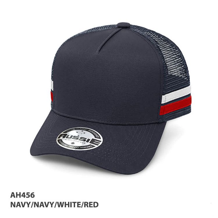 Picture of - A-Frame Striped Trucker Cap