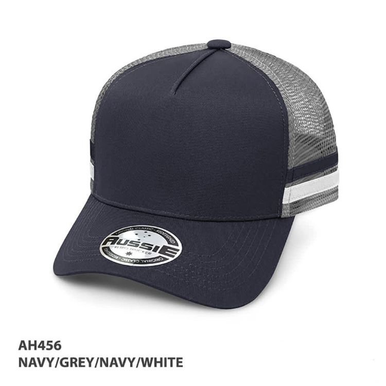 Picture of - A-Frame Striped Trucker Cap