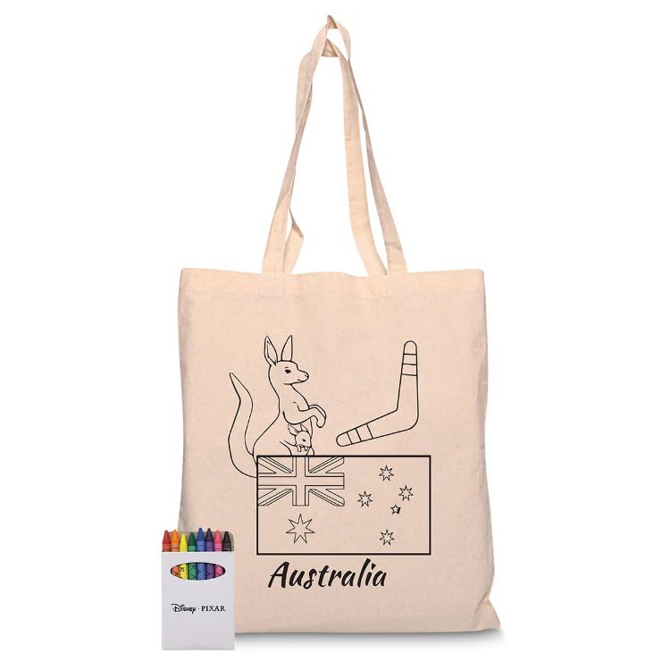Picture of Squiggle Calico bag + Crayon set