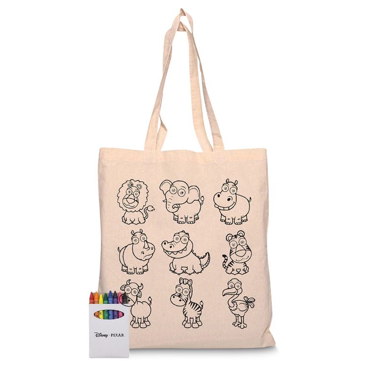 Picture of Squiggle Calico bag + Crayon set